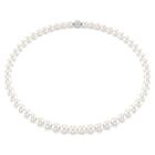 Κολιέ Matrix Crystal pearl, Λευκό, Επιμετάλλωση ροδίου