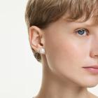 Σκουλαρίκια με καραφάκι Matrix Crystal pearl, Λευκά, Επιμετάλλωση ροδίου