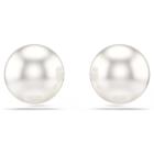 Σκουλαρίκια με καραφάκι Matrix Crystal pearl, Λευκά, Επιμετάλλωση ροδίου