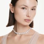 Κολιέ Ariana Grande x Swarovski Στρογγυλή κοπή, Λουλούδι, Λευκό, Επιμετάλλωση ροδίου