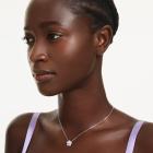 Μενταγιόν Ariana Grande x Swarovski Crystal pearl, Στρογγυλή κοπή, Λουλούδι, Λευκό, Επιμετάλλωση ροδίου