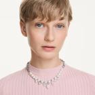 Κολιέ Idyllia Crystal pearl, Μείξη κοπών, Λευκό, Επιμετάλλωση ροδίου