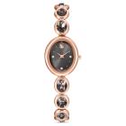 Ρολόι Imber oval Swiss Made, Μεταλλικό μπρασελέ, Μαύρο, Φινίρισμα σε χρυσό σαμπανί τόνο