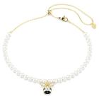 Τσόκερ Idyllia Crystal pearl, Μείξη κοπών, Μέλισσα, Λευκό, Φινίρισμα με χρυσό 18 καρατίων