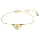 Βραχιόλι Swarovski Classica Στρογγυλή κοπή, Αλληλένδετο μοτίβο, Λευκό, Ασήμι 925, φινίρισμα με χρυσό 18 καρατίων