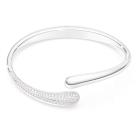 Άκαμπτο βραχιόλι Swarovski Classica Αλληλένδετο μοτίβο, Στρογγυλή κοπή, Λευκό, Ασήμι 925